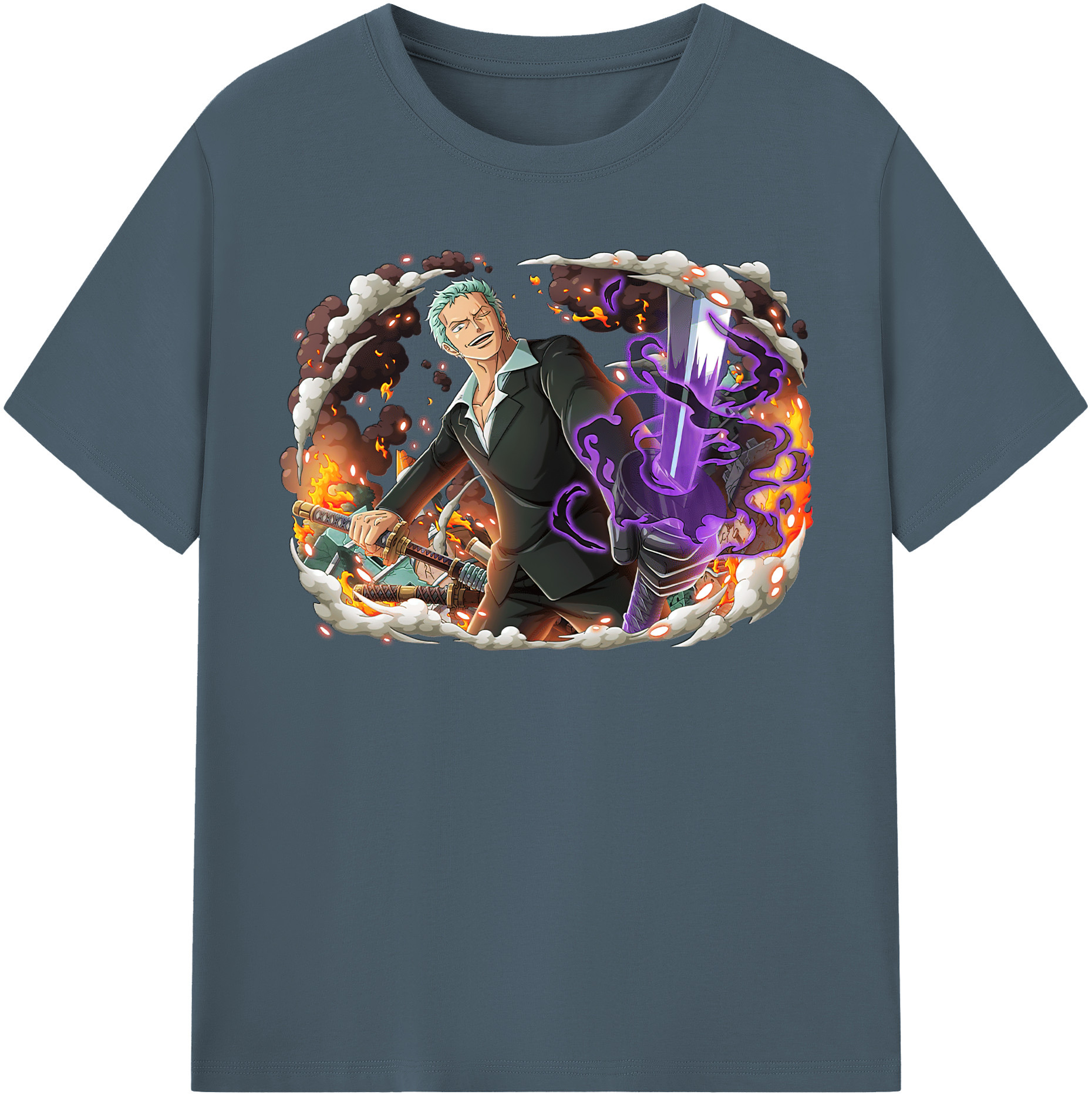 ワンピース ロロノア・ゾロ ONE PIECE Roronoa Zoro 綿100％半袖Tシャツ（フロントプリント）